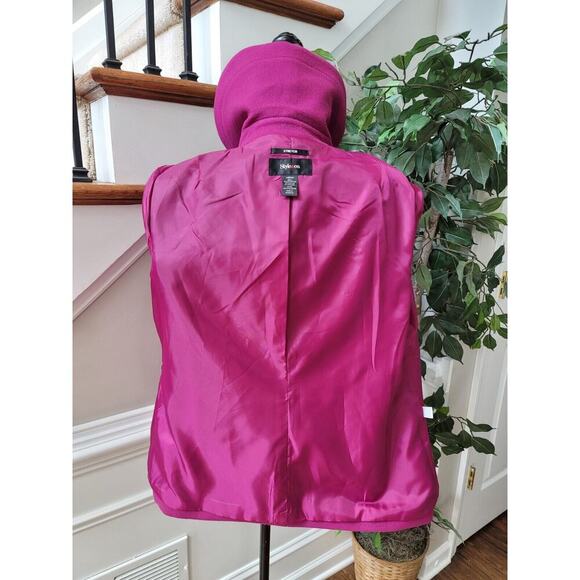 Style & Co. Women's Purple Polyester Double Breasted Buttons Front Fitted Coat M - Picture 7 of 12